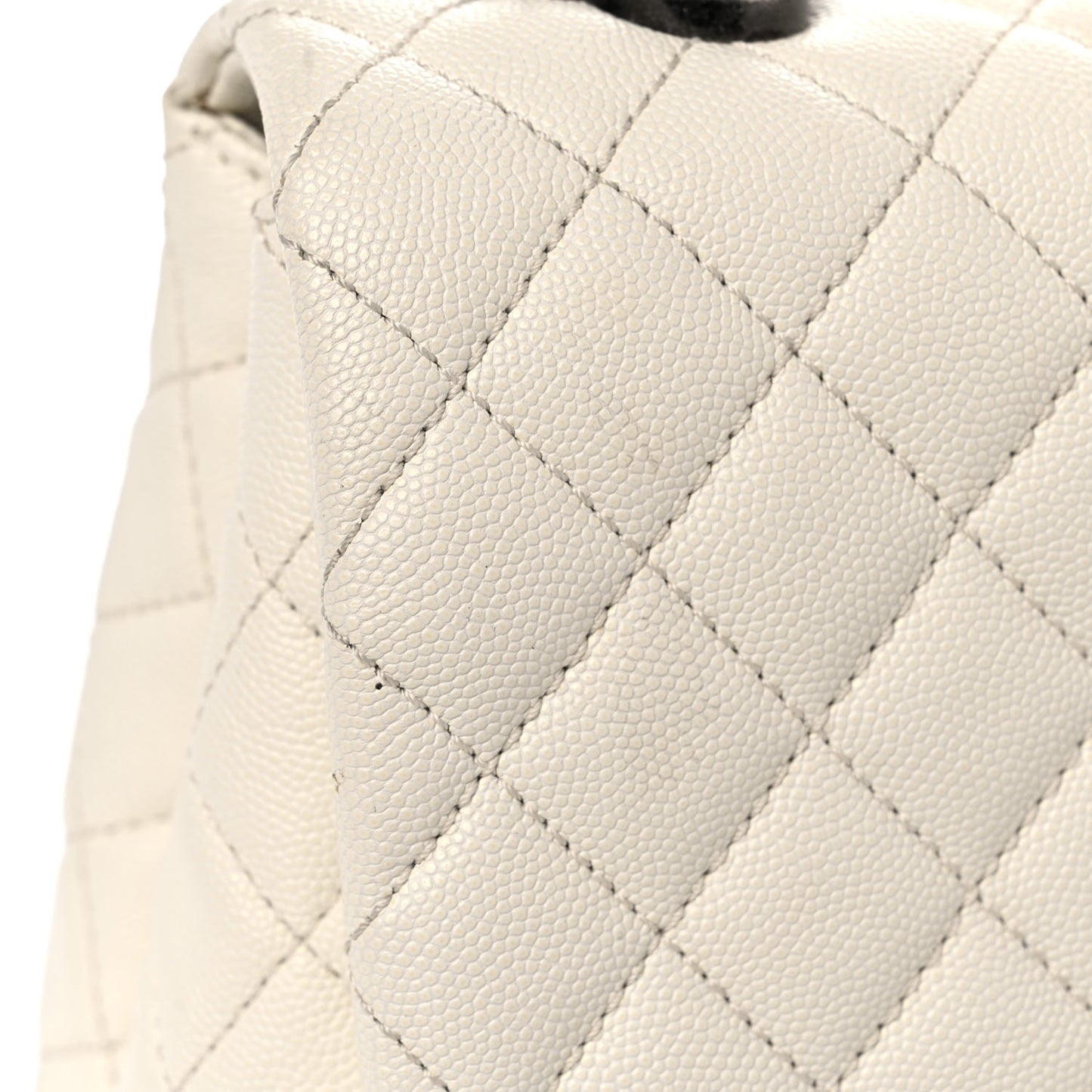 Caviar Lizard Quilted Small Coco Handle Flap Ivory