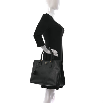 Prada Saffiano Lux Medium Tote Black 2 of 8