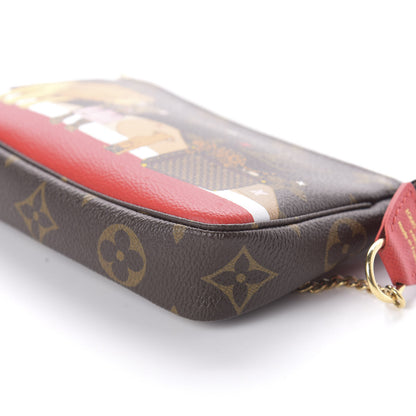 Louis Vuitton Monogram 2018 Christmas Animation Mini Cats Pochette Accessories 7 of 10