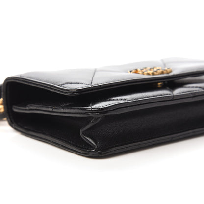 Chanel Lambskin Quilted Chanel 19 Wallet On Chain WOC Black 6 of 13