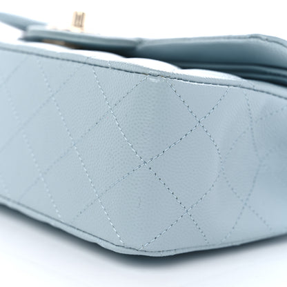 Chanel Caviar Quilted Small Double Flap Light Blue 10 of 12