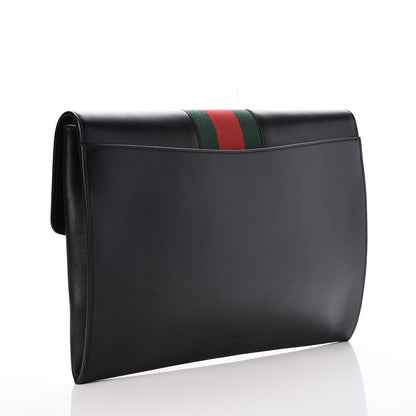 Gucci Calfskin Maxi Sylvie Clutch Black 4 of 12