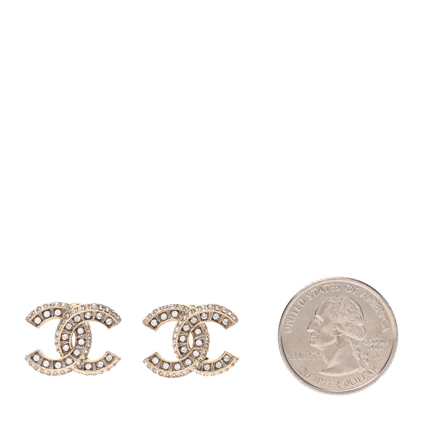 Crystal Resin Timeless CC Earrings Light Gold Grey