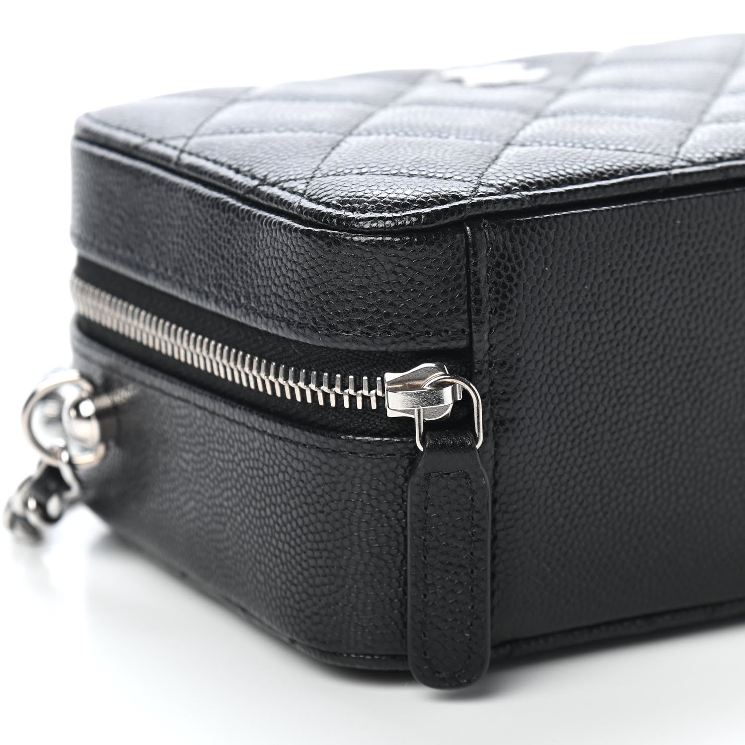 Chanel Caviar Quilted CC Vanity Case With Chain Black 8 of 9
