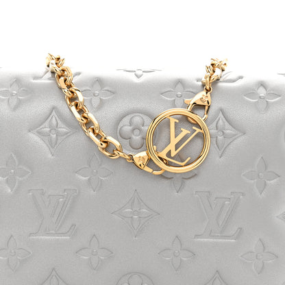 Louis Vuitton Metallic Lambskin Embossed Monogram Pochette Coussin Silver 7 of 10