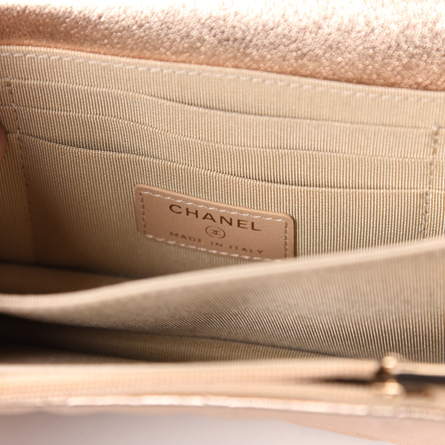 Chanel Metallic Lambskin Quilted Mini Wallet On Chain WOC Gold 6 of 9