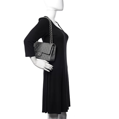 Chanel Caviar Quilted Medium Double Flap Grey 2 of 11
