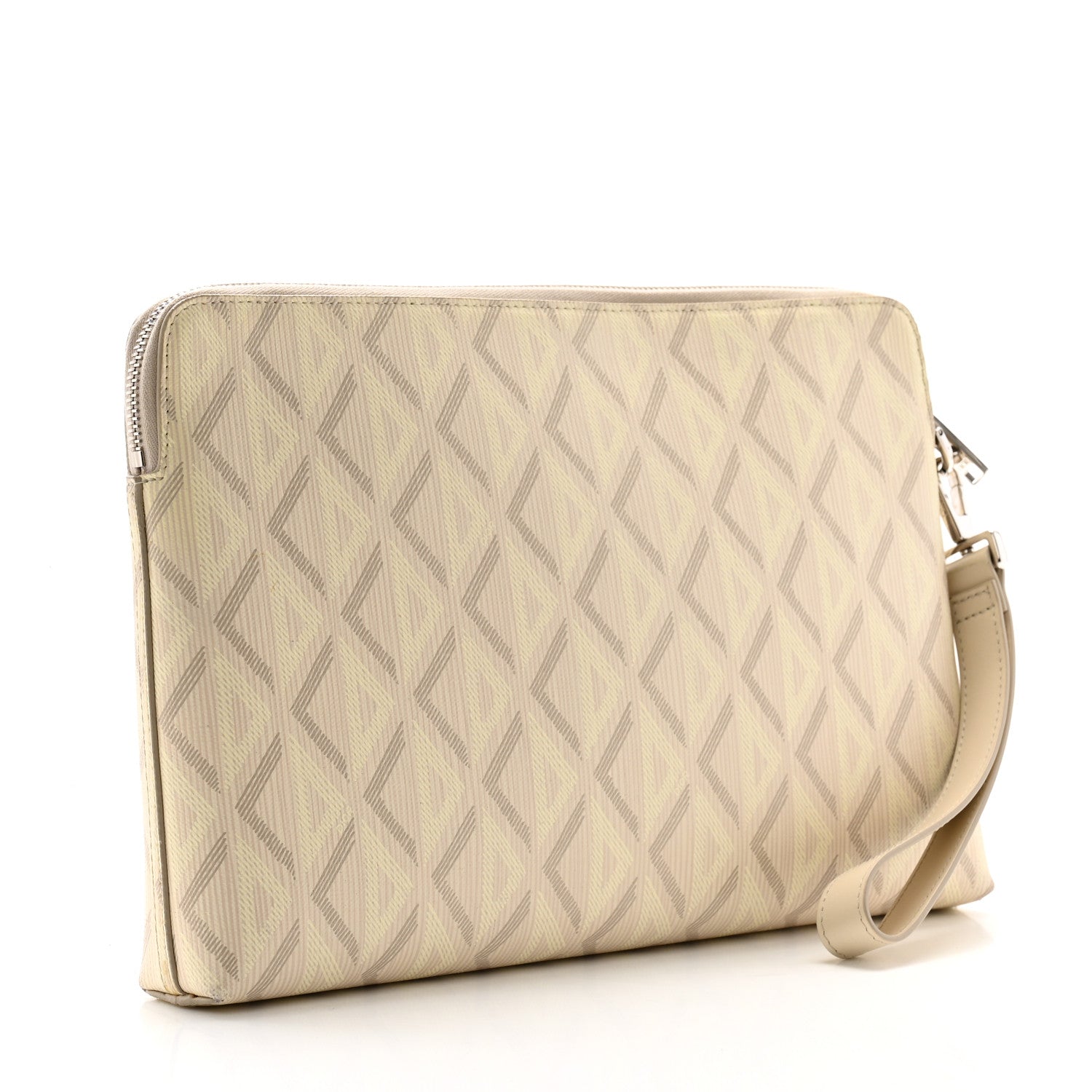 Christian Dior Coated Canvas CD Diamond Pouch Natural 3 of 10