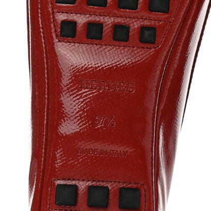 Hermes Patent Epsom Liberty Ballerina Flats 37.5 Cherry Tomato 6 of 9