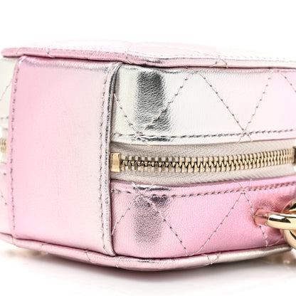 Chanel Gradient Metallic Lambskin Quilted Like A Wallet Clutch With Chain Gold Pink 8 of 9