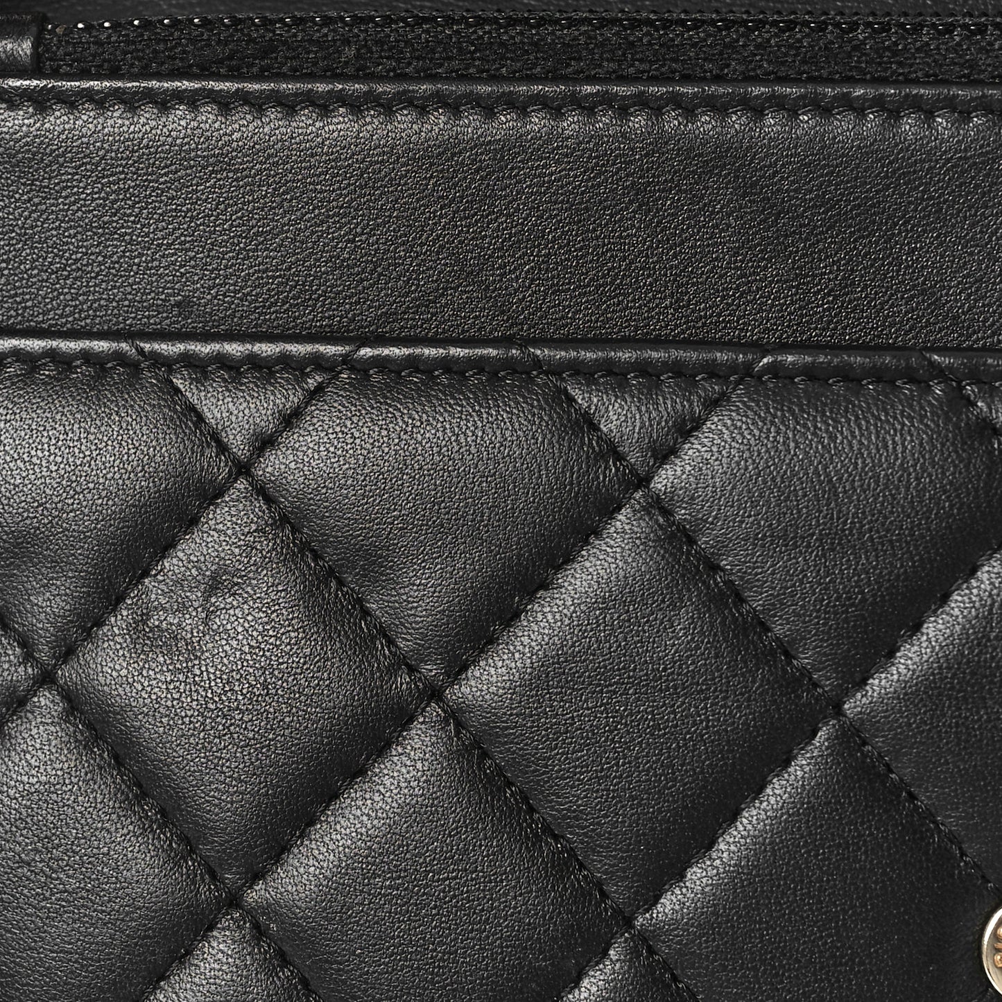 Lambskin Quilted Boy Wallet On Chain WOC Black