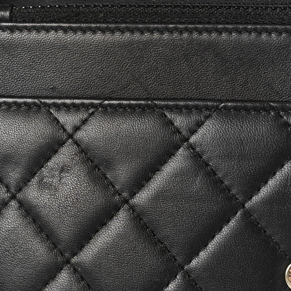 Chanel Lambskin Quilted Boy Wallet On Chain WOC Black 12 of 15
