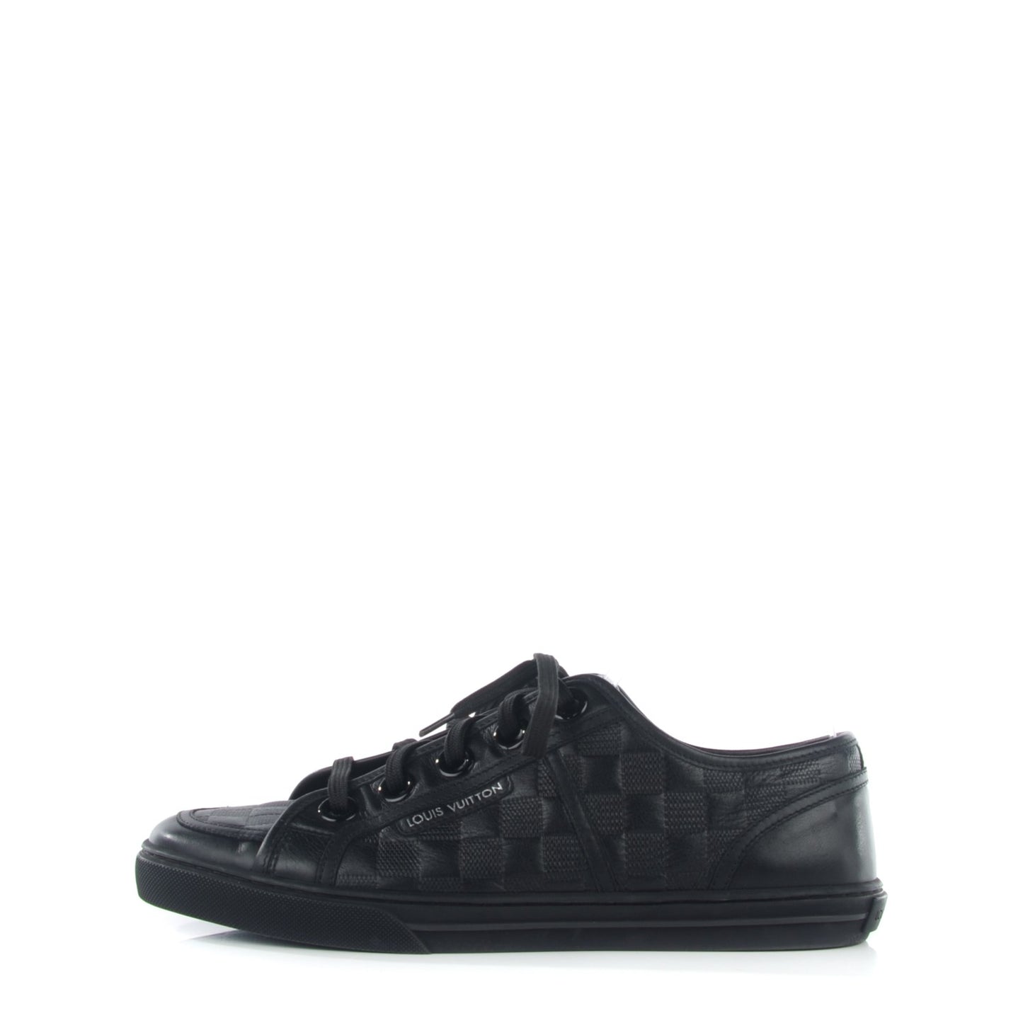 Calf Embossed Damier Brooklyn Sneakers 6.5 Black