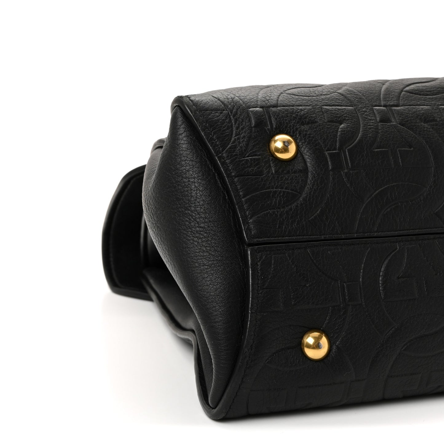 Calfskin Embossed Medium Margot Top Handle Satchel Black