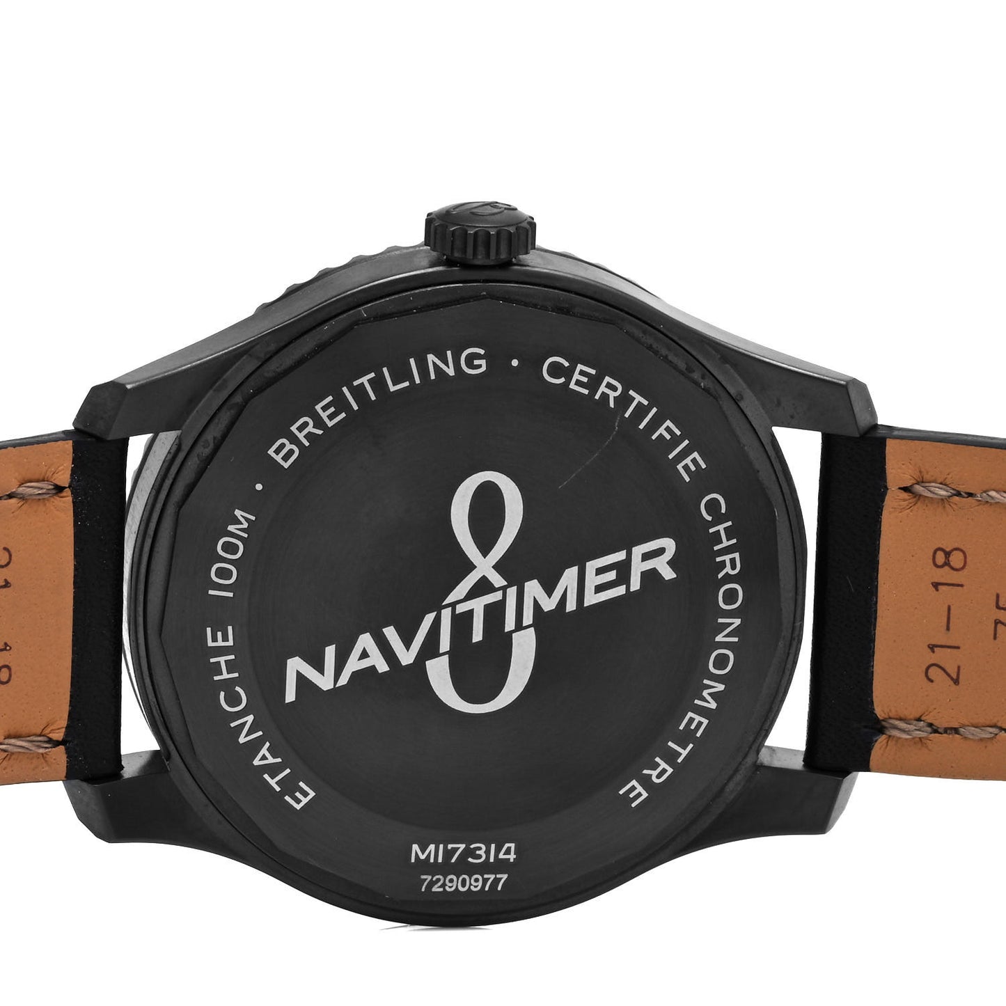 PVD Stainless Steel Calfskin 41mm Navitimer 8 Automatic Watch Black M17314