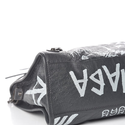 Balenciaga Agneau Arena Graffiti All Over Classic Hardware City Gris Fossile White 8 of 12