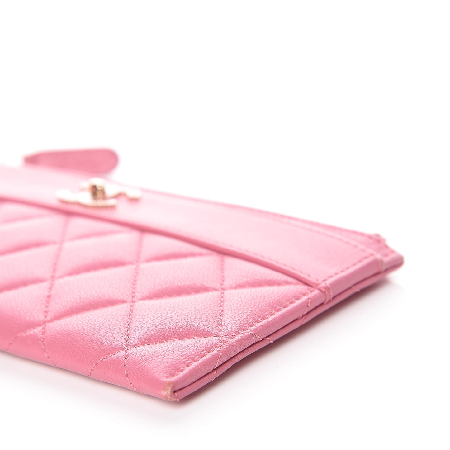 Sheepskin Quilted Mademoiselle Vintage Zip Pouch Pink