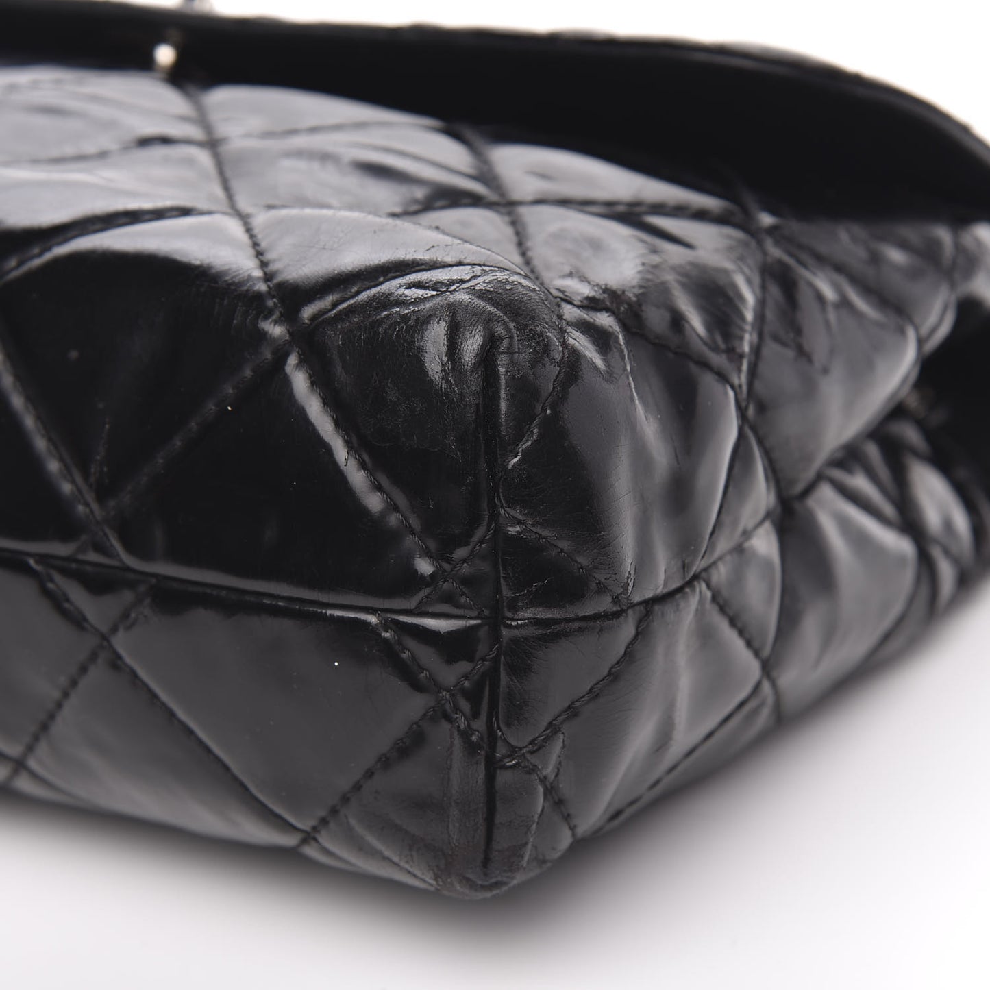 Vinyl Quilted In the Business Flap Bag Black