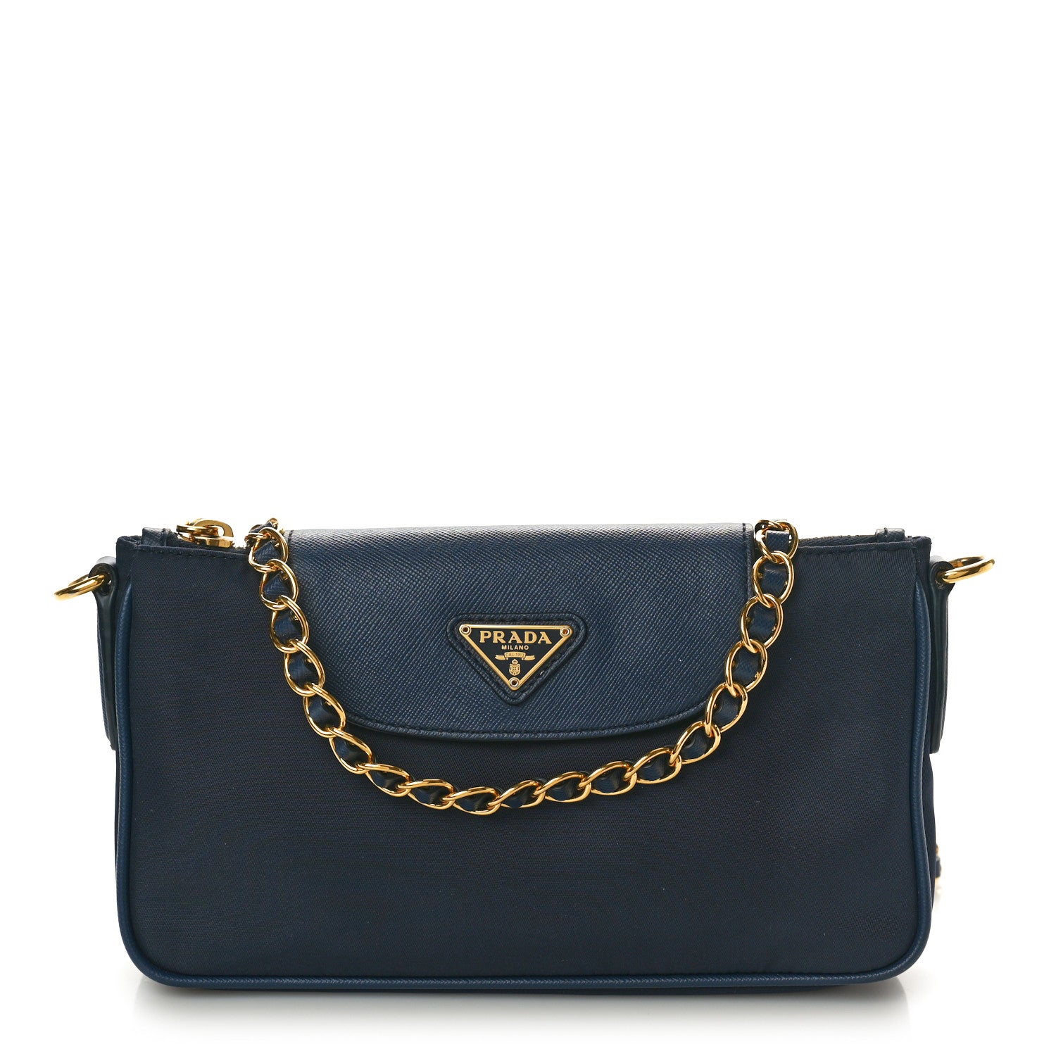 Prada Tessuto Nylon Saffiano Crossbody Bag Bleu 1 of 10