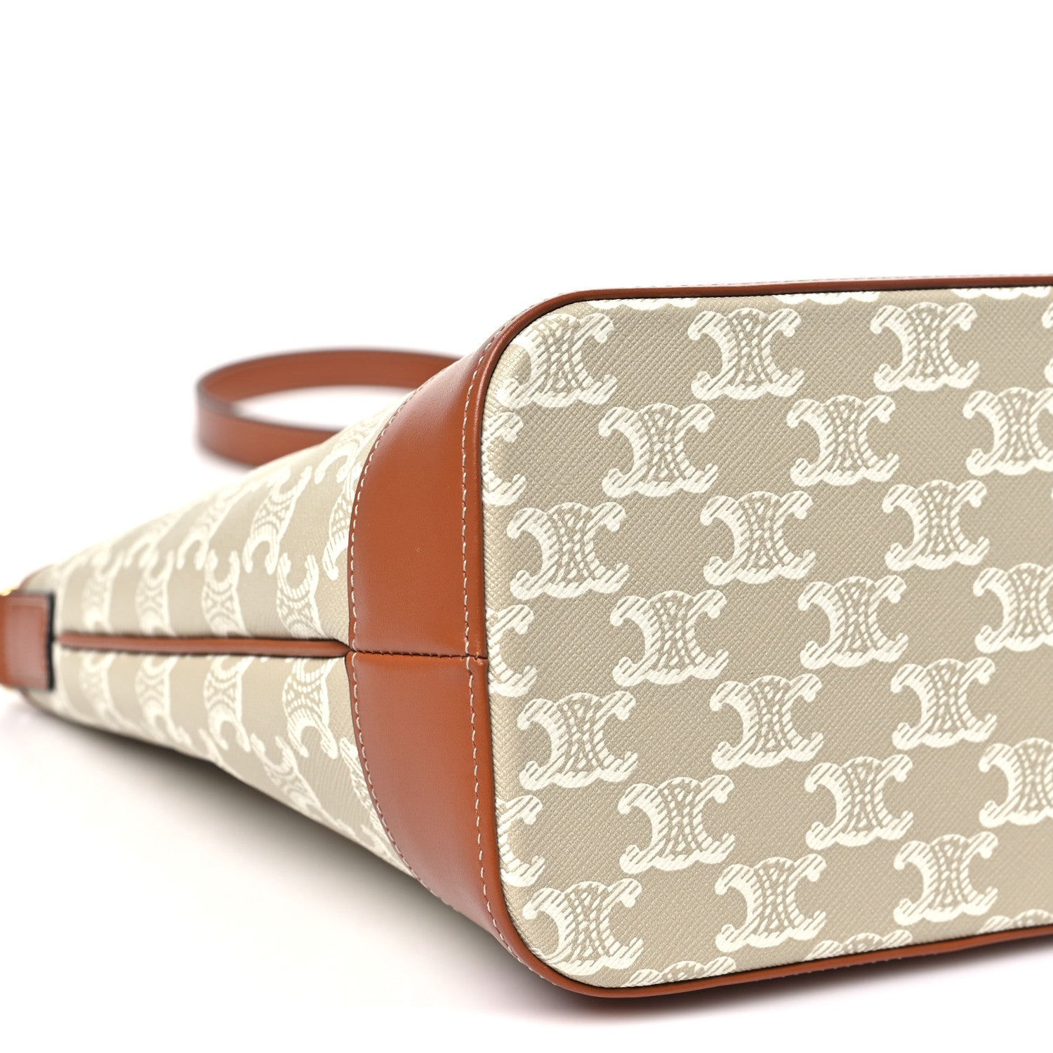 Celine Triomphe Canvas Calfskin Small Bucket Bag Grege 9 of 10