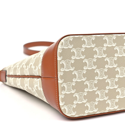 Celine Triomphe Canvas Calfskin Small Bucket Bag Grege 9 of 10