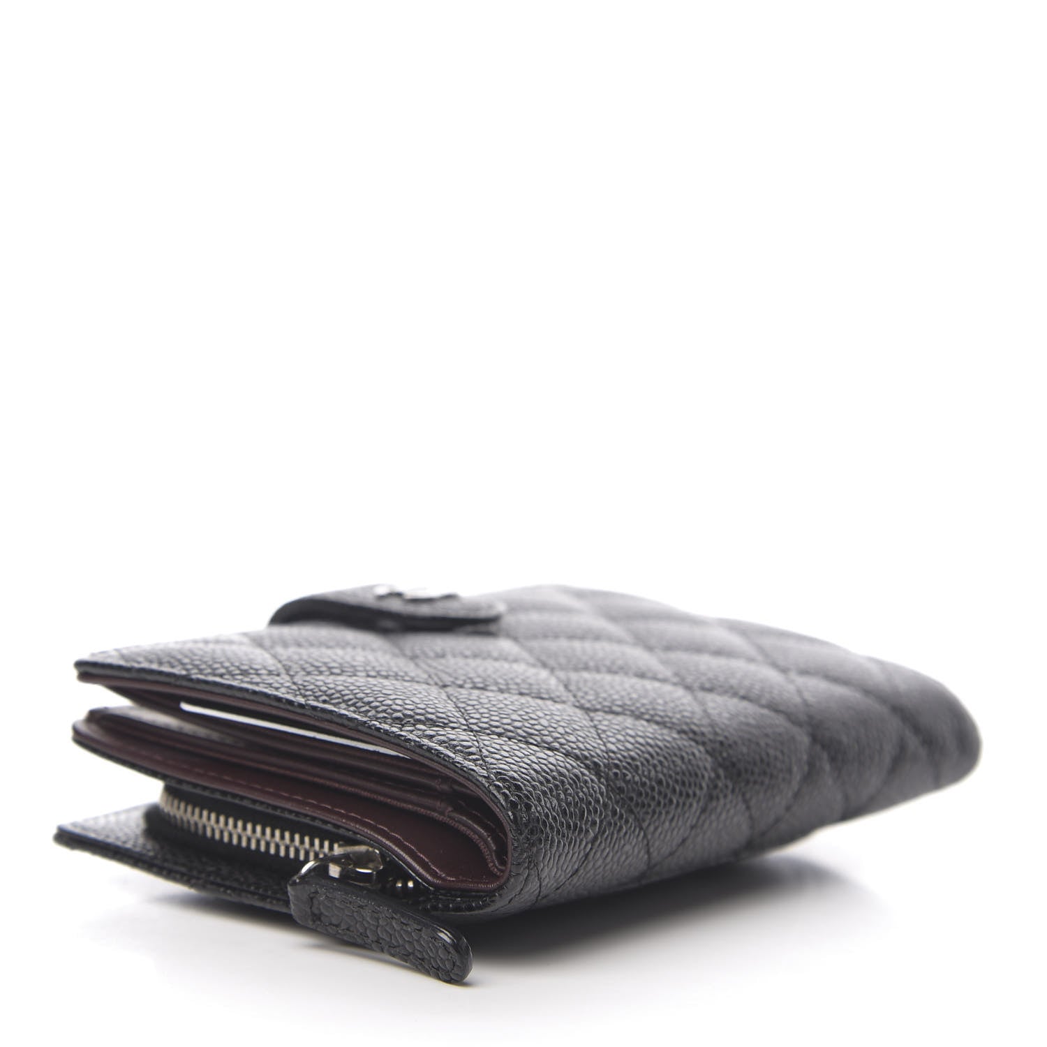 Chanel Caviar Quilted Zipped Pocket Wallet Black 3 of 9