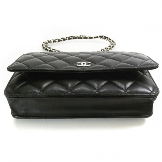 Chanel Lambskin Quilted Wallet On Chain Black 4 of 10