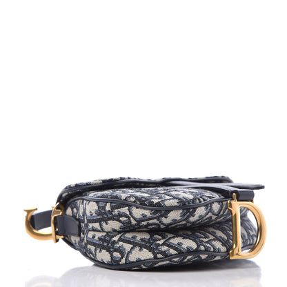Christian Dior Oblique Mini Saddle Bag Blue 4 of 8