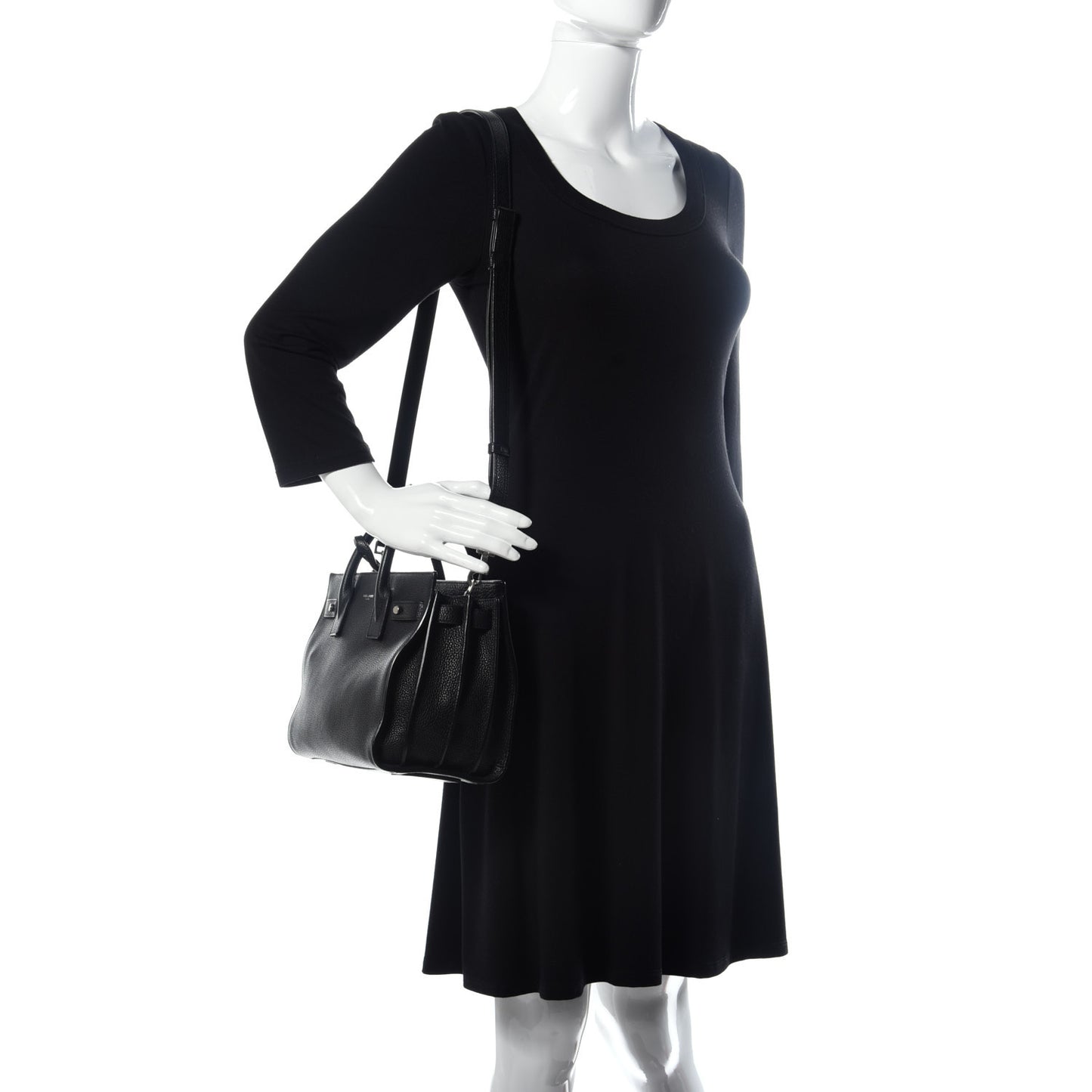 Grained Calfskin Baby Supple Sac De Jour Black