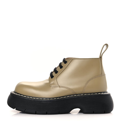 Bottega Veneta Calfskin Bounce Lace Up Ankle Boots 37.5 All Spice Black 1 of 7