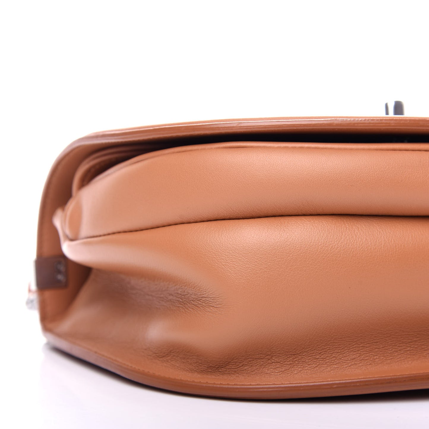 Calfskin Coco Eyelets Small Flap Bag Camel
