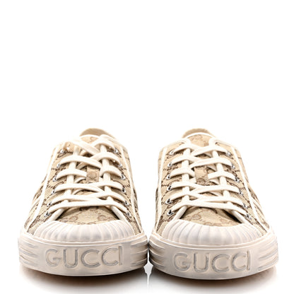 Gucci GG Monogram Mens Julio Low Top Sneakers 10 Beige Ebony Mystic White 3 of 9