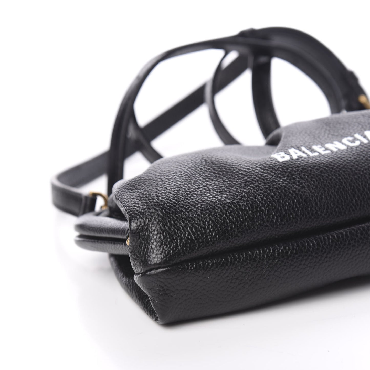 Grained Calfskin Logo Cloud Clutch XS Black