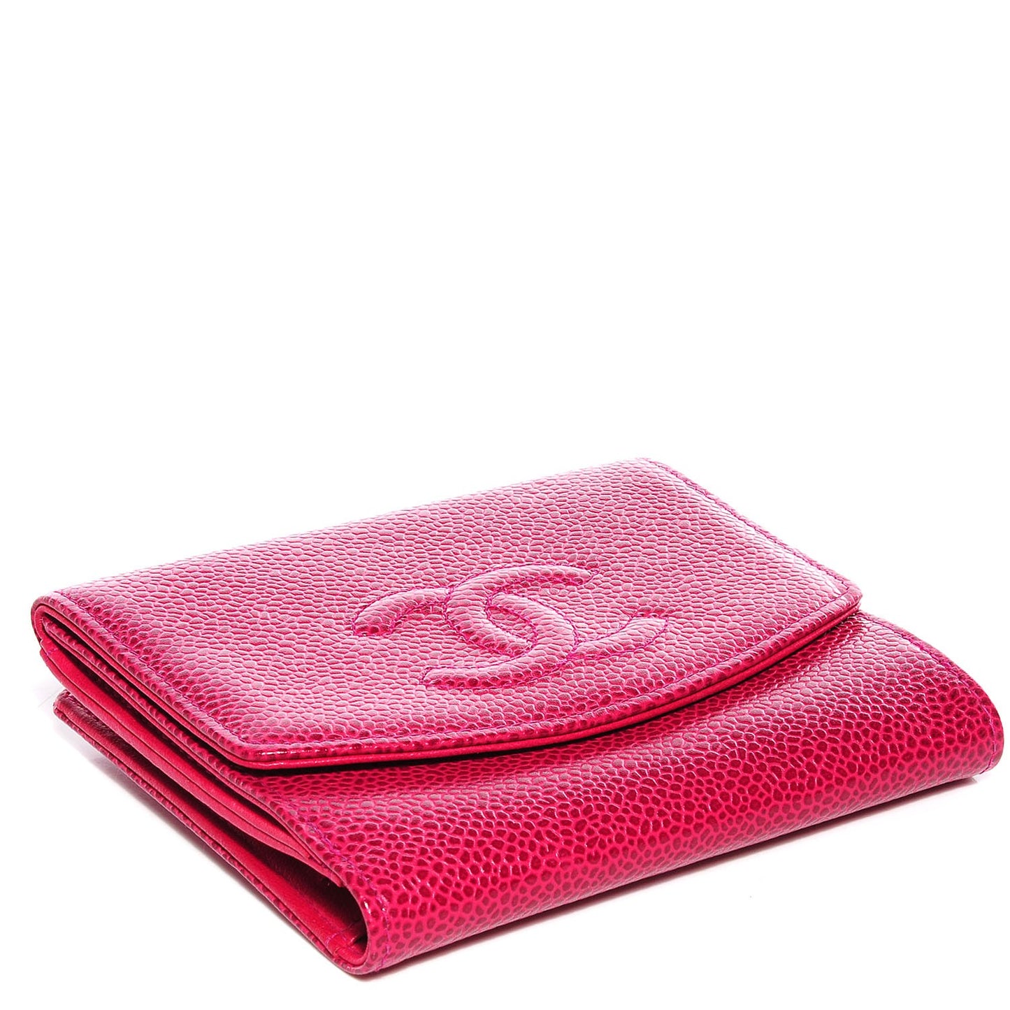 Caviar Compact Timeless CC Wallet Dark Pink