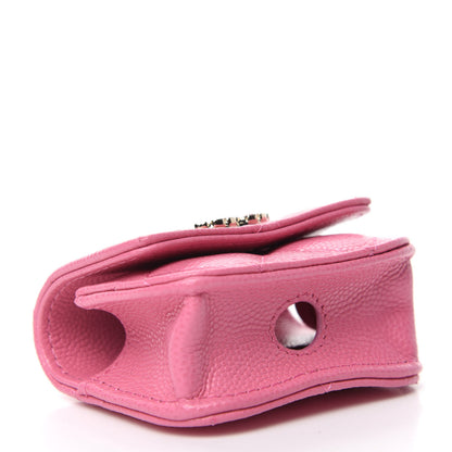 Chanel Caviar Quilted Crystal CC Airpods Pro Case Pink 4 of 9