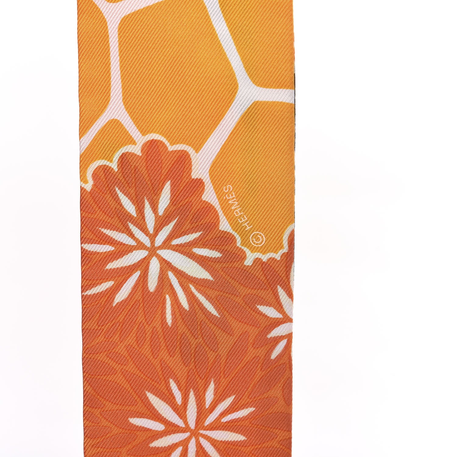 Hermes Silk The Three Graces Twilly Orange Mangue Anthracite 3 of 3