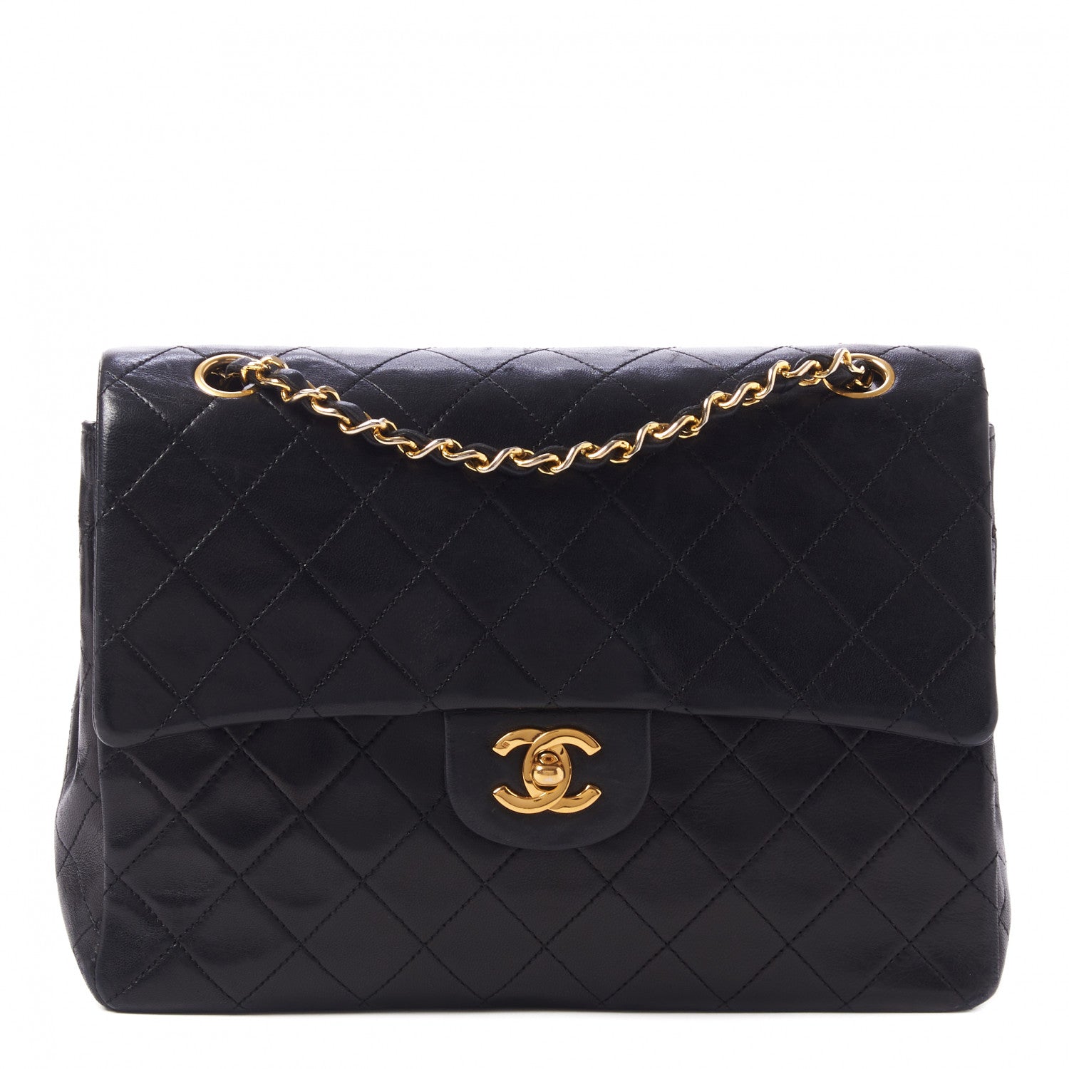 Chanel Lambskin Quilted Medium Double Flap Black 1 of 12