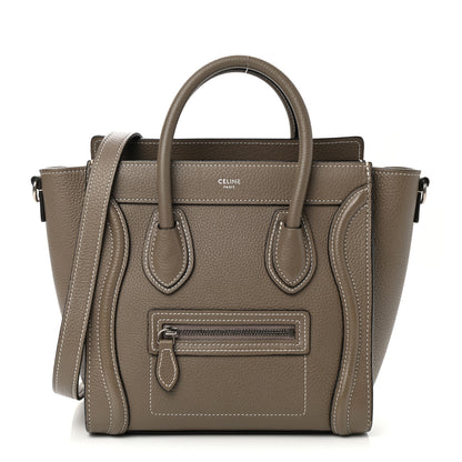 Celine Drummed Calfskin Nano Luggage Souris 1 of 12