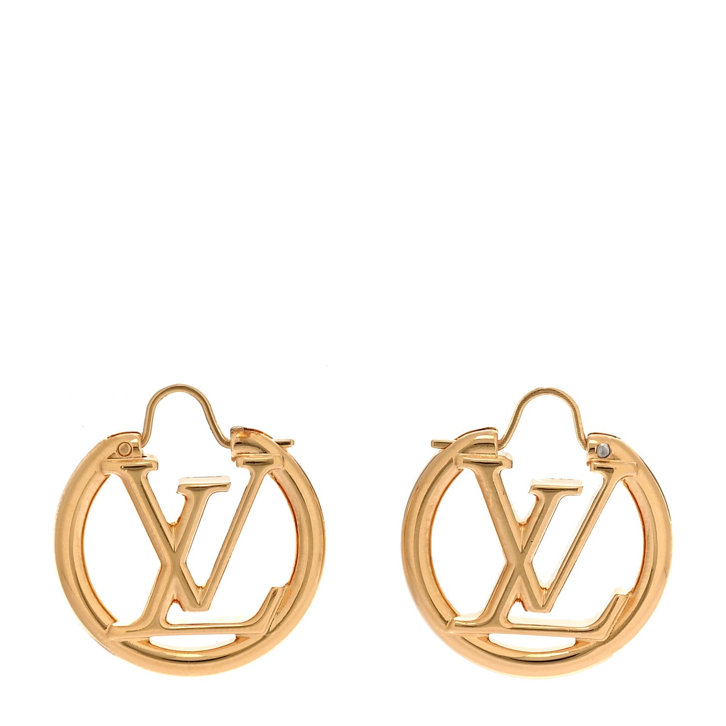 Metal Small Louise Hoop Earrings Gold