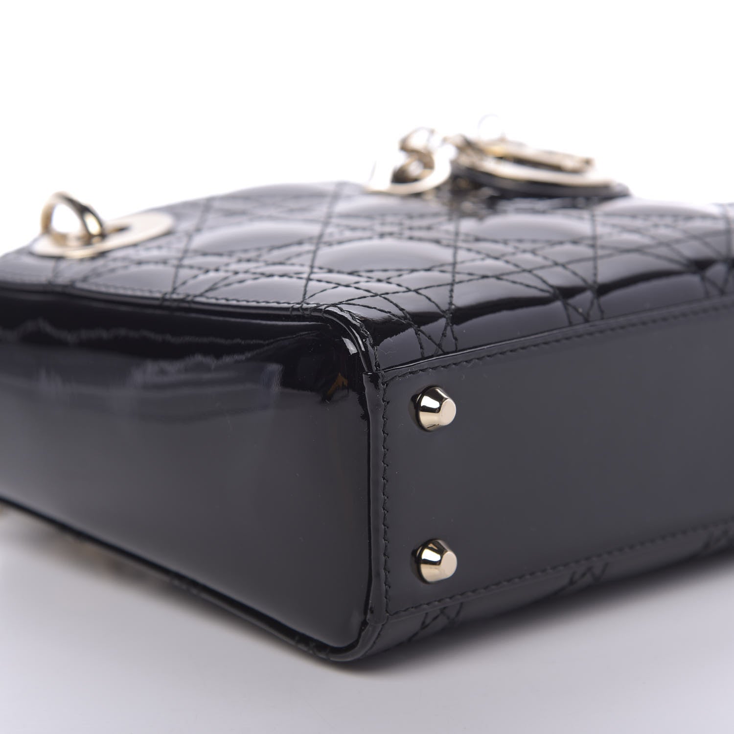 Christian Dior Patent Cannage Mini Lady Dior Black 5 of 9