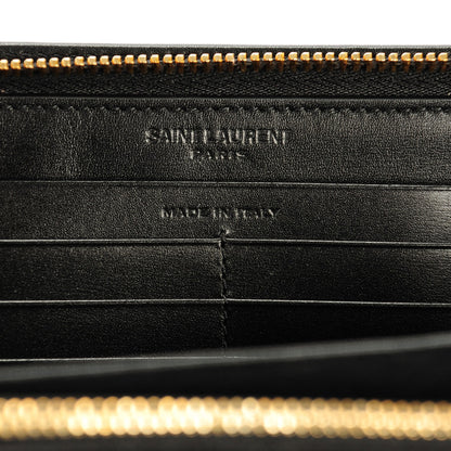 Saint Laurent Calfskin Classic Zip Around Wallet Black 6 of 7