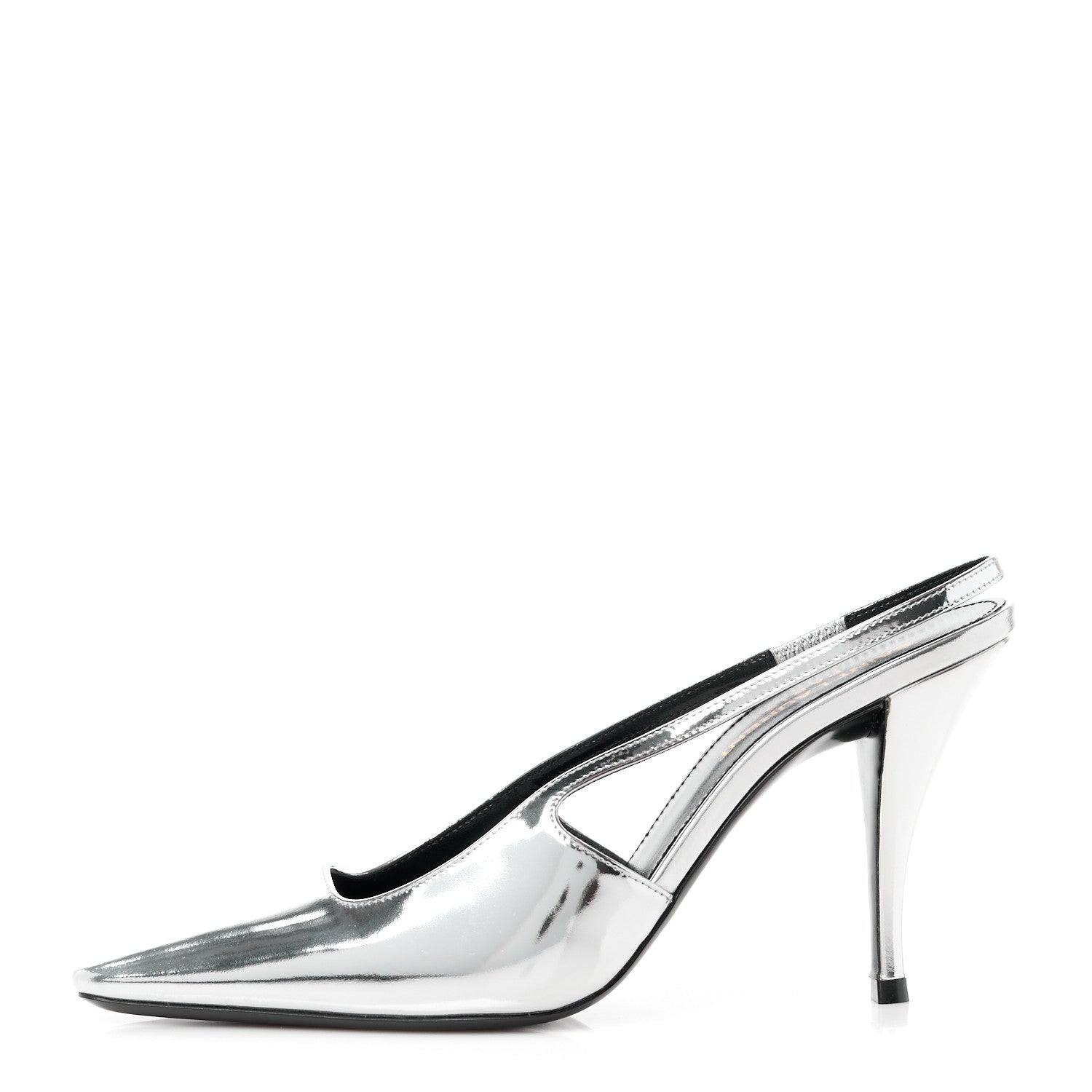 Saint Laurent Patent Tom 90 Dream Slingback Pumps 36 Argento 1 of 9