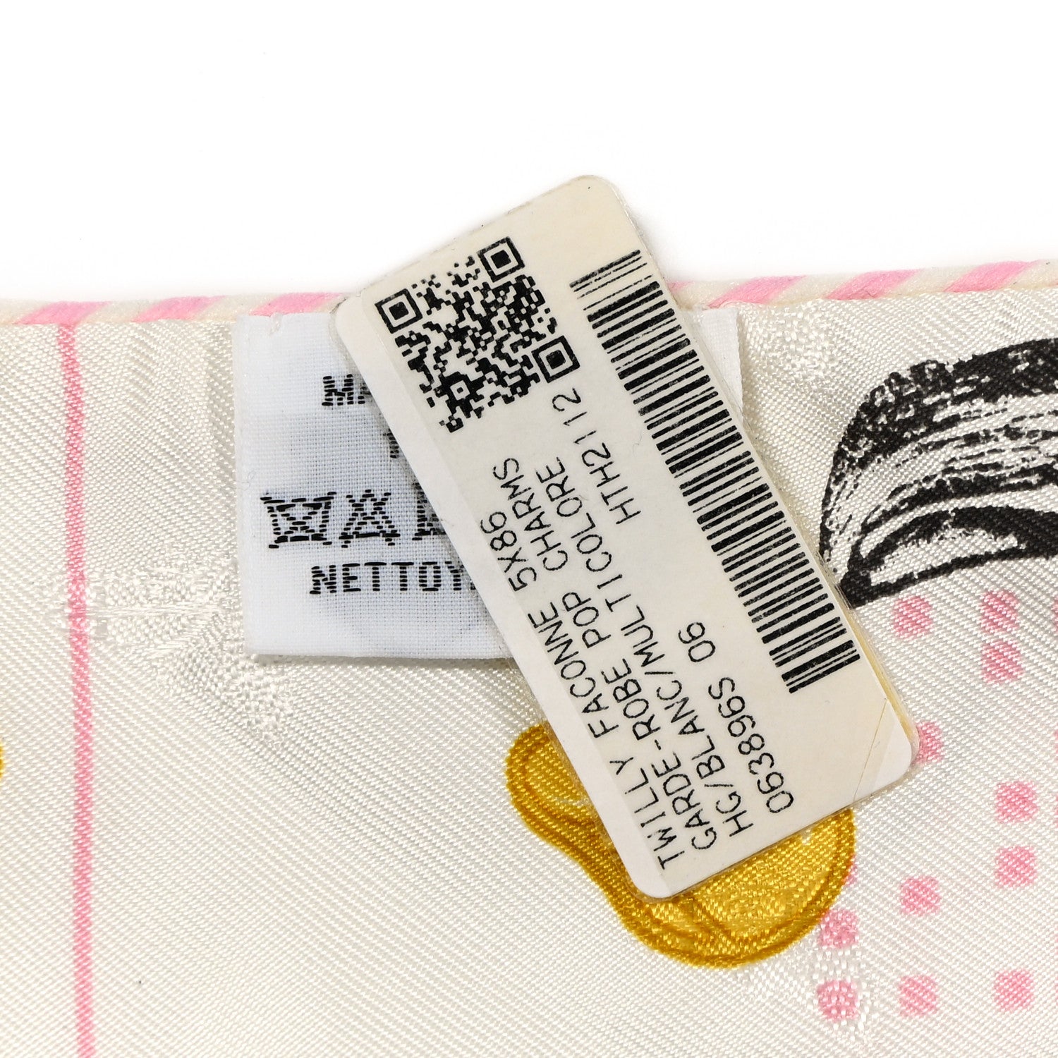 Hermes Silk Garde Robe Pop Charms Twilly White Multicolor 3 of 4