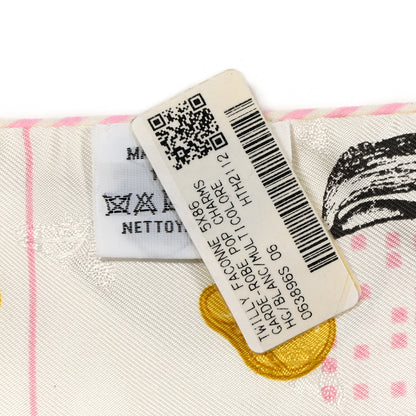 Hermes Silk Garde Robe Pop Charms Twilly White Multicolor 3 of 4