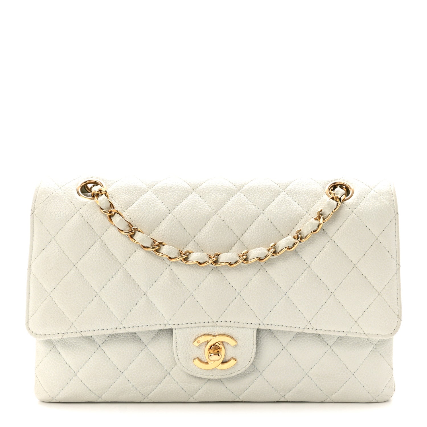 Chanel Caviar Quilted Medium Double Flap Light Blue 1 of 10