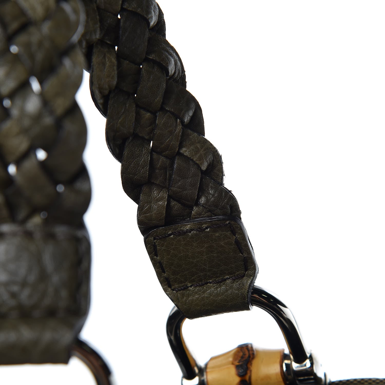 Gucci Monogram Medium Bamboo Bar Tote Olive 12 of 12