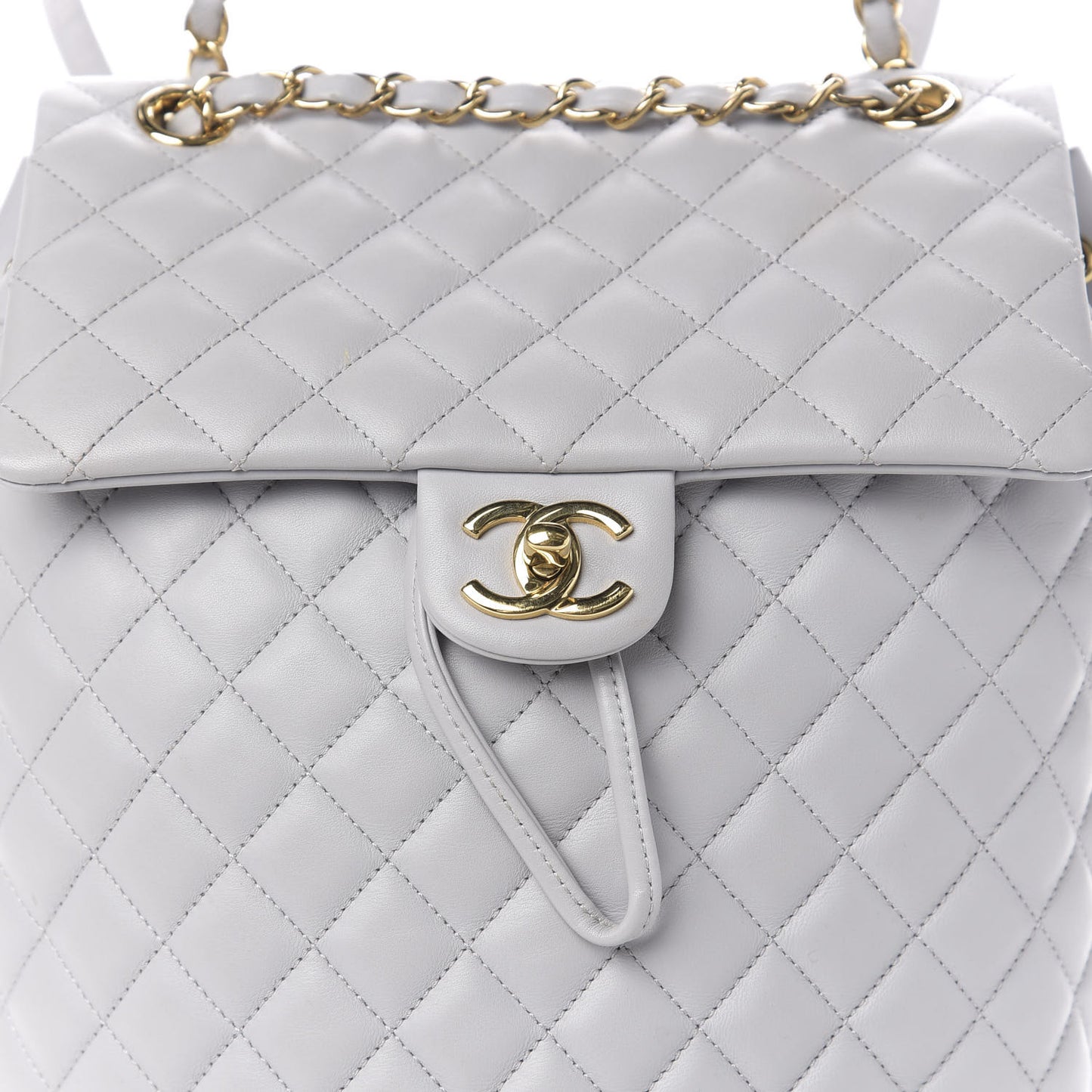 Calfskin Quilted Large Urban Spirit Backpack Grey