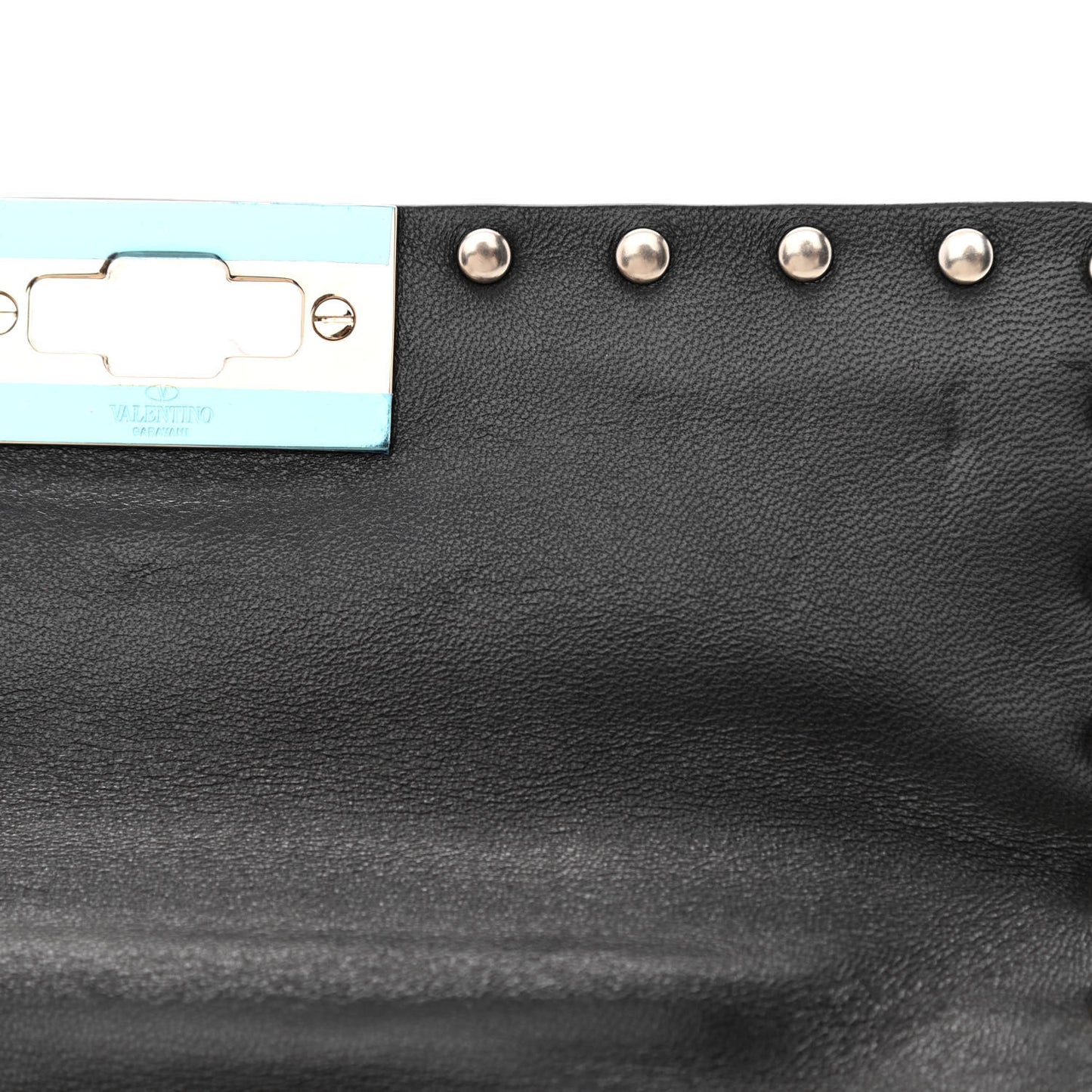Metallic Wrinkled Lambskin Small Rockstud Spike Shoulder Bag Lipstick