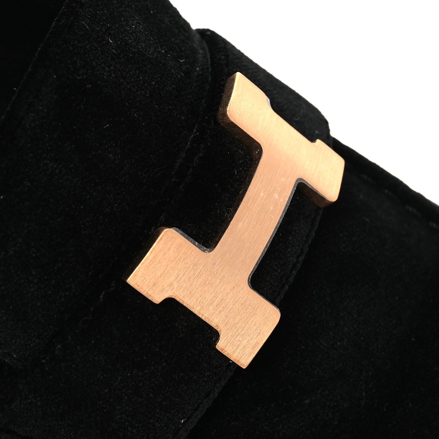 Hermes Velvet Womens Paris Loafers 38.5 Black 11 of 12