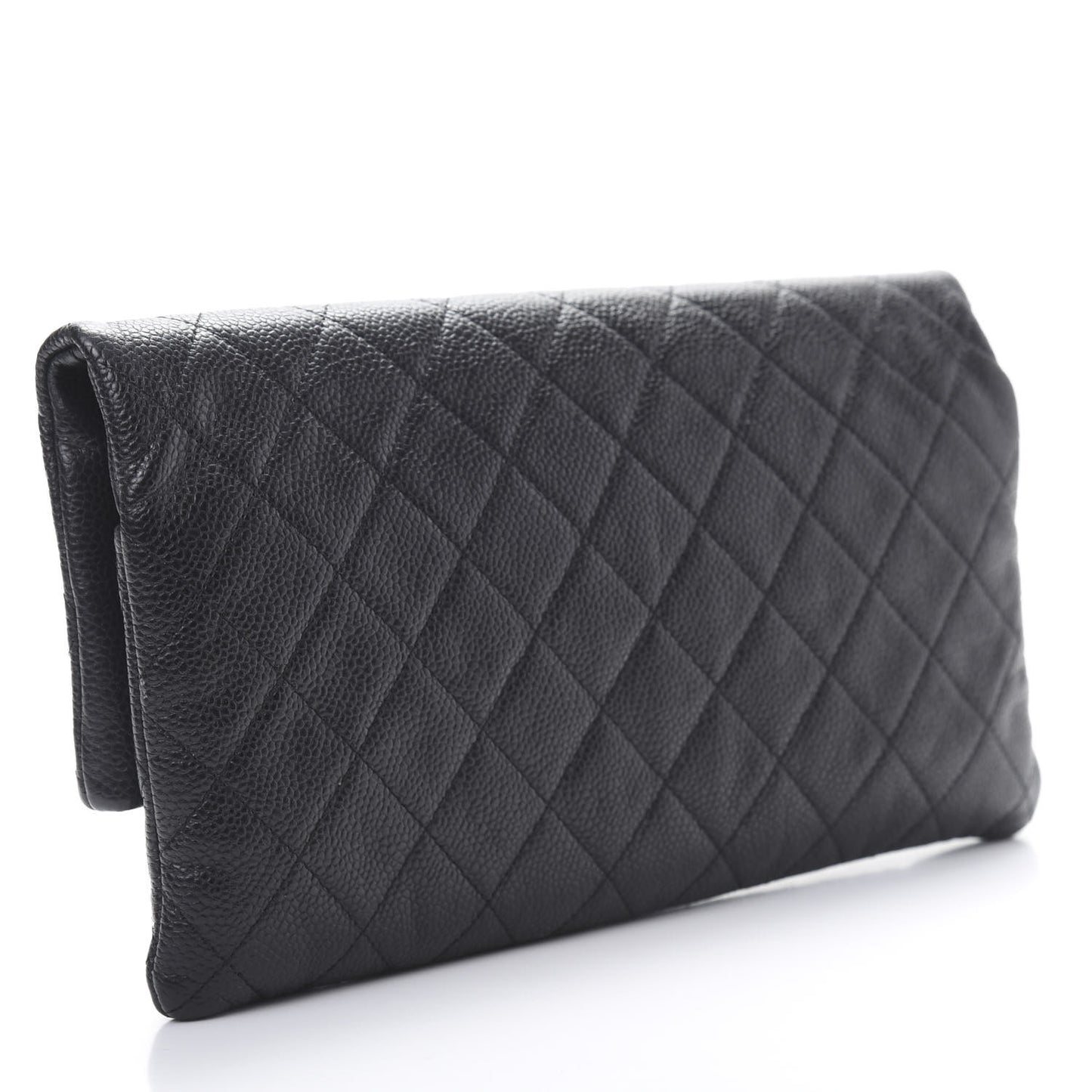 Caviar Quilted CC Beauty Clutch Black